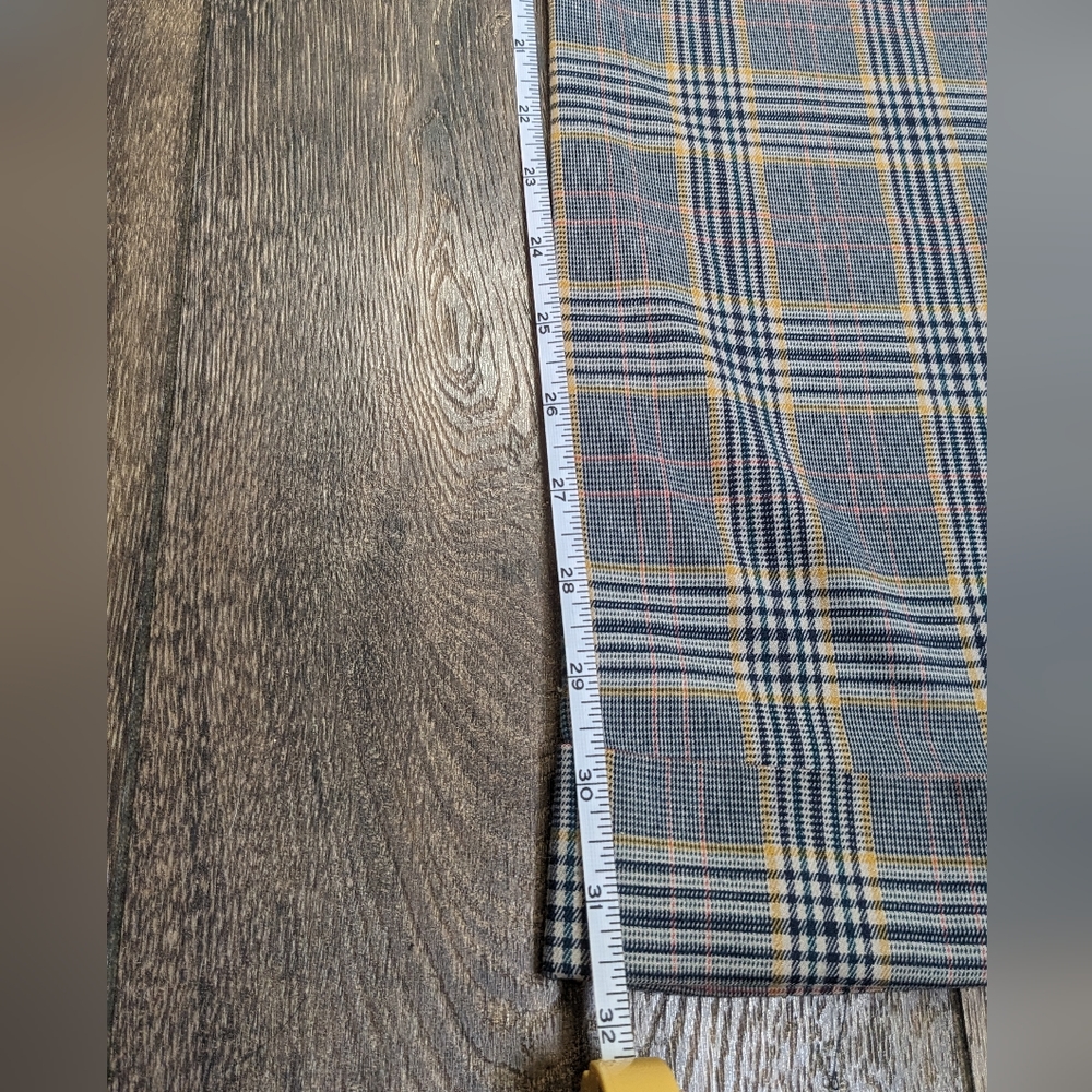 Hollister Blue yellow collegiate plaid wide leg cuffed casual pants EUC size 5 - Picture 3 of 6